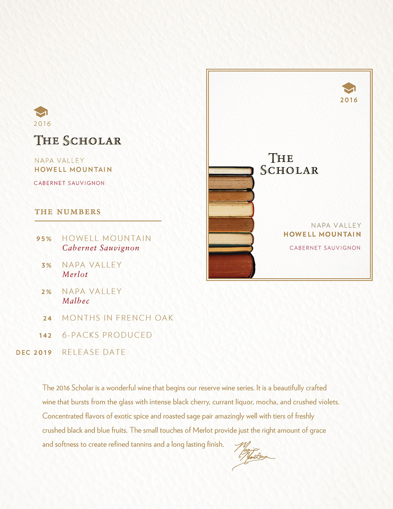 2016 Scholar Cabernet Sauvignon TechSheet